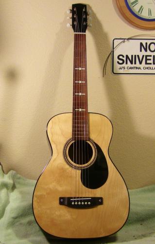 Another Harmony "Atomic" logo parlor guitar